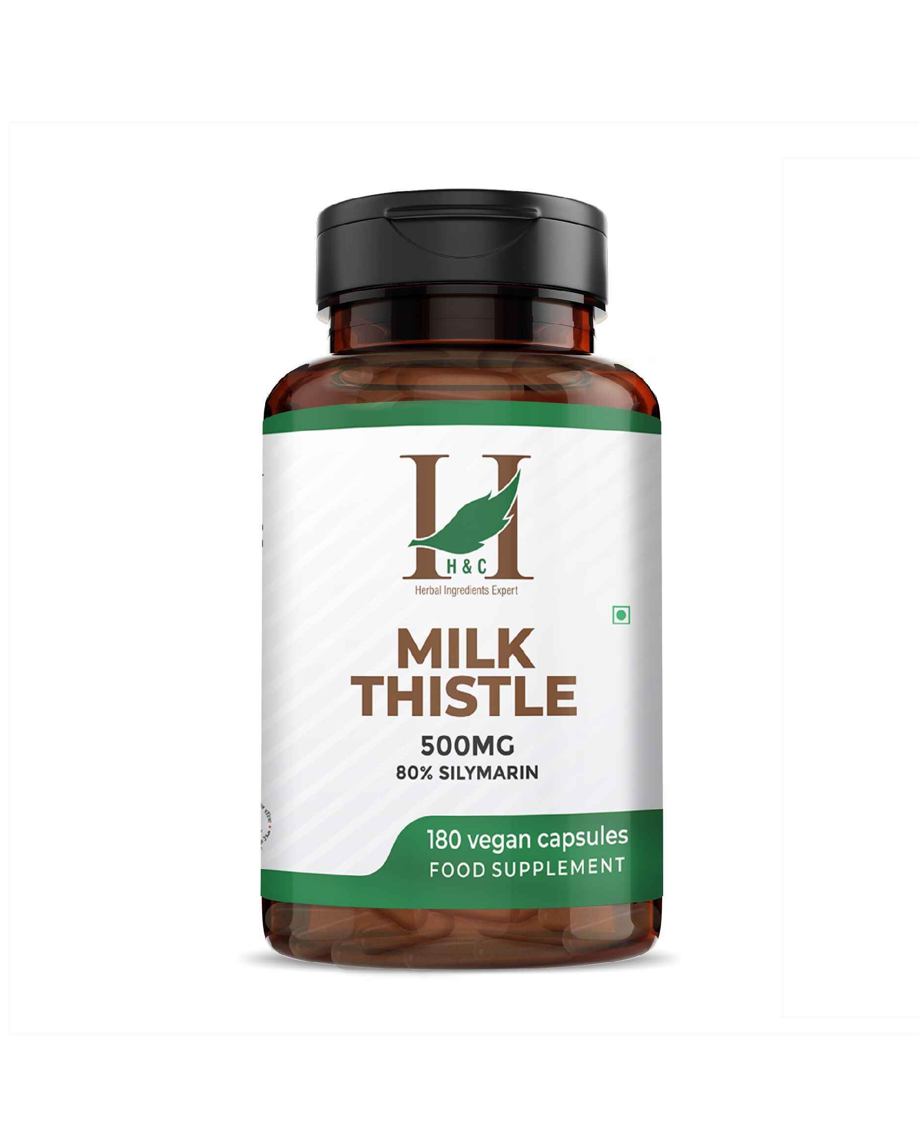 Milk Thistle Capsules 500mg - 80% Silymarin Extract for Liver Support & Detox | 180 Veg Capsules - Health N Wellness Shop