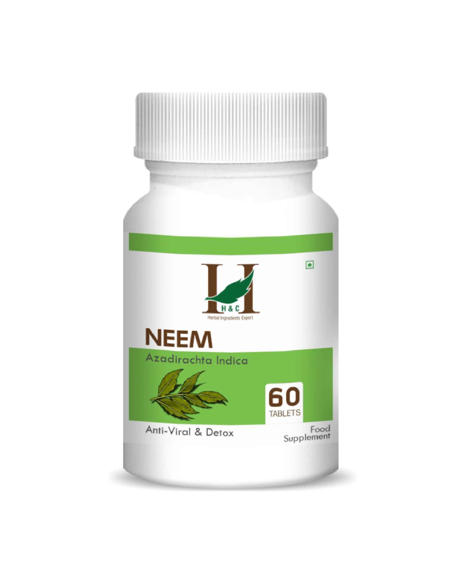H&C Natural Neem Tablet 350mg - Skin Health & Immunity Support - Health N Wellness Shop
