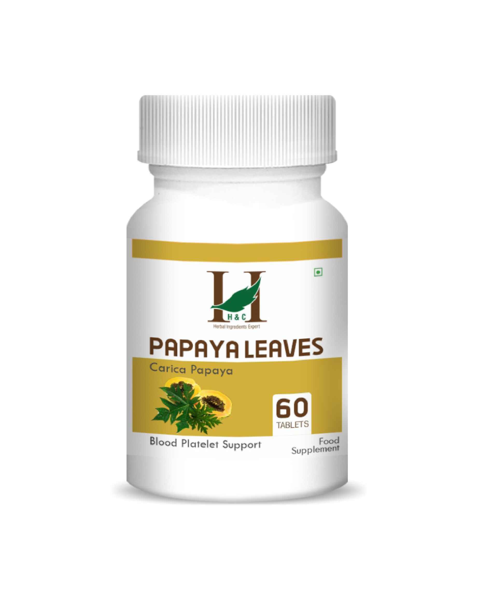 H&C Natural Papaya Leaves Tablet 350mg - Platelet Count & Immunity Support - Health N Wellness Shop