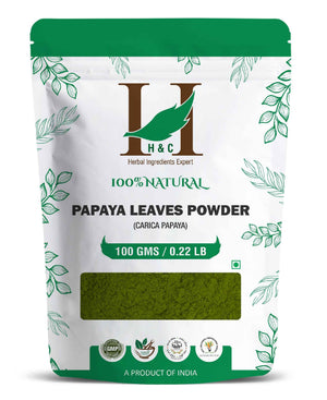 H&C Natural Papaya Leaves Powder 100gm - Digestive Wellness & Platelet Support - Health N Wellness Shop