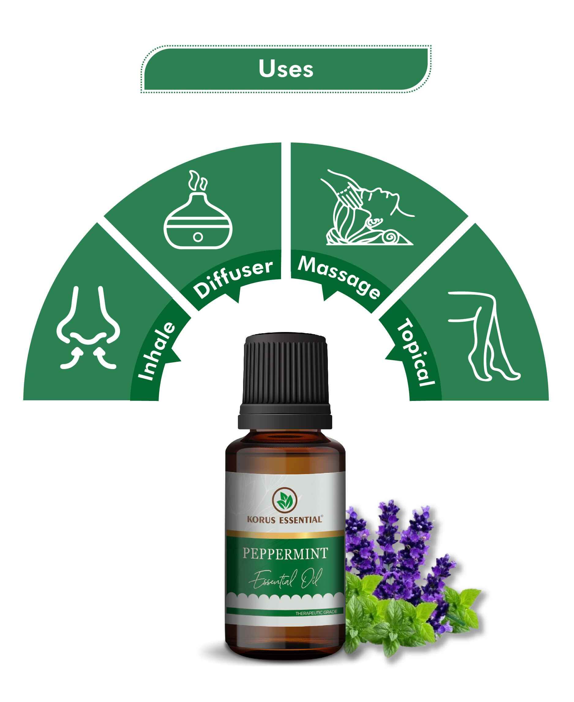 Korus Essential Peppermint Oil – Pure Therapeutic Grade Peppermint Oil for Aromatherapy, Skincare & Wellness - Health N Wellness Shop