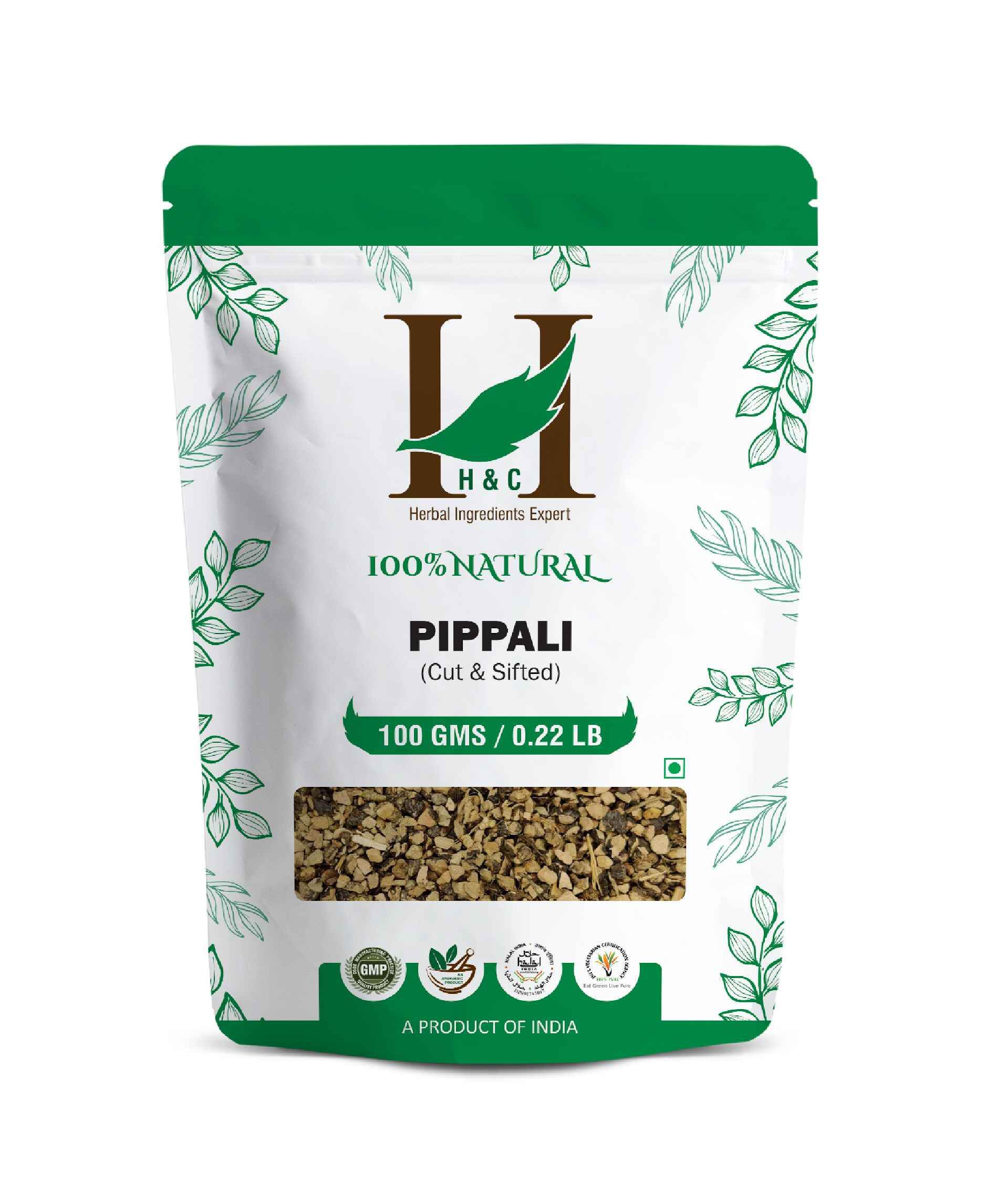 H&C Natural Pippali Cut & Sifted 100gm - Respiratory & Digestive Support - Health N Wellness Shop