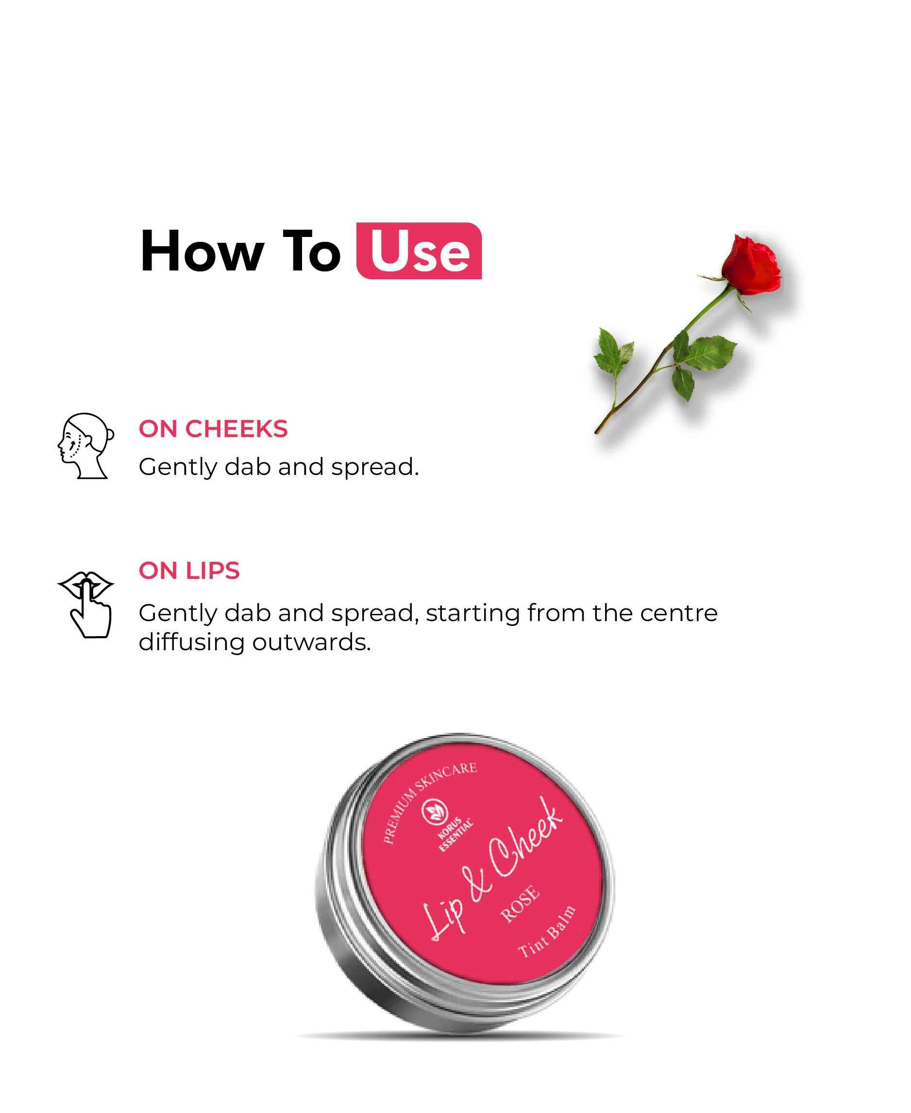 Korus Rose Lip & Cheek Tint Balm 8gm - Natural Rosy Glow - Health N Wellness Shop