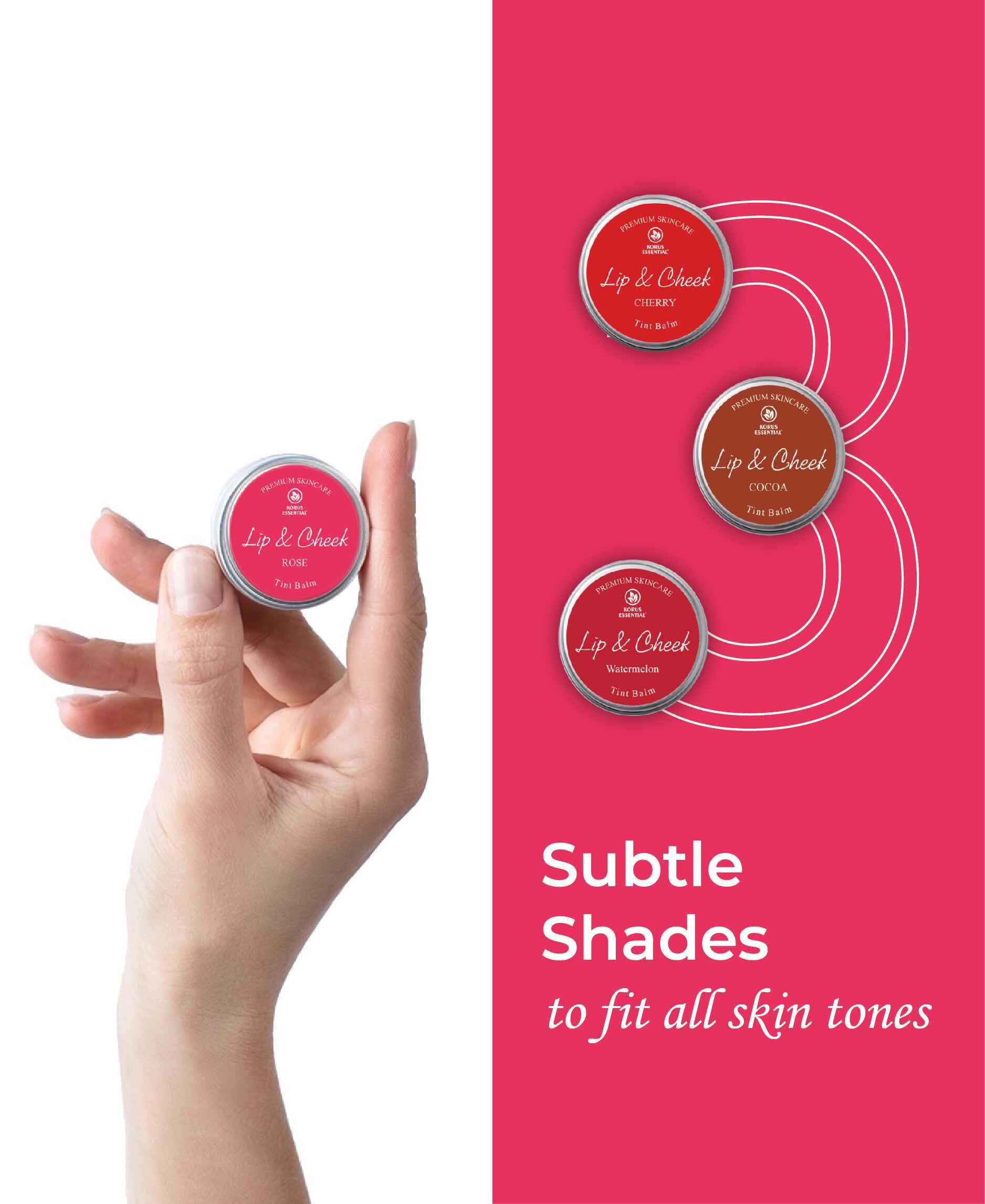 Korus Rose Lip & Cheek Tint Balm 8gm - Natural Rosy Glow - Health N Wellness Shop