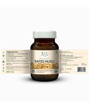 Just Jaivik Organic Safed Musli Tablets - Natural Strength, Stamina & Vitality Booster - Health N Wellness Shop