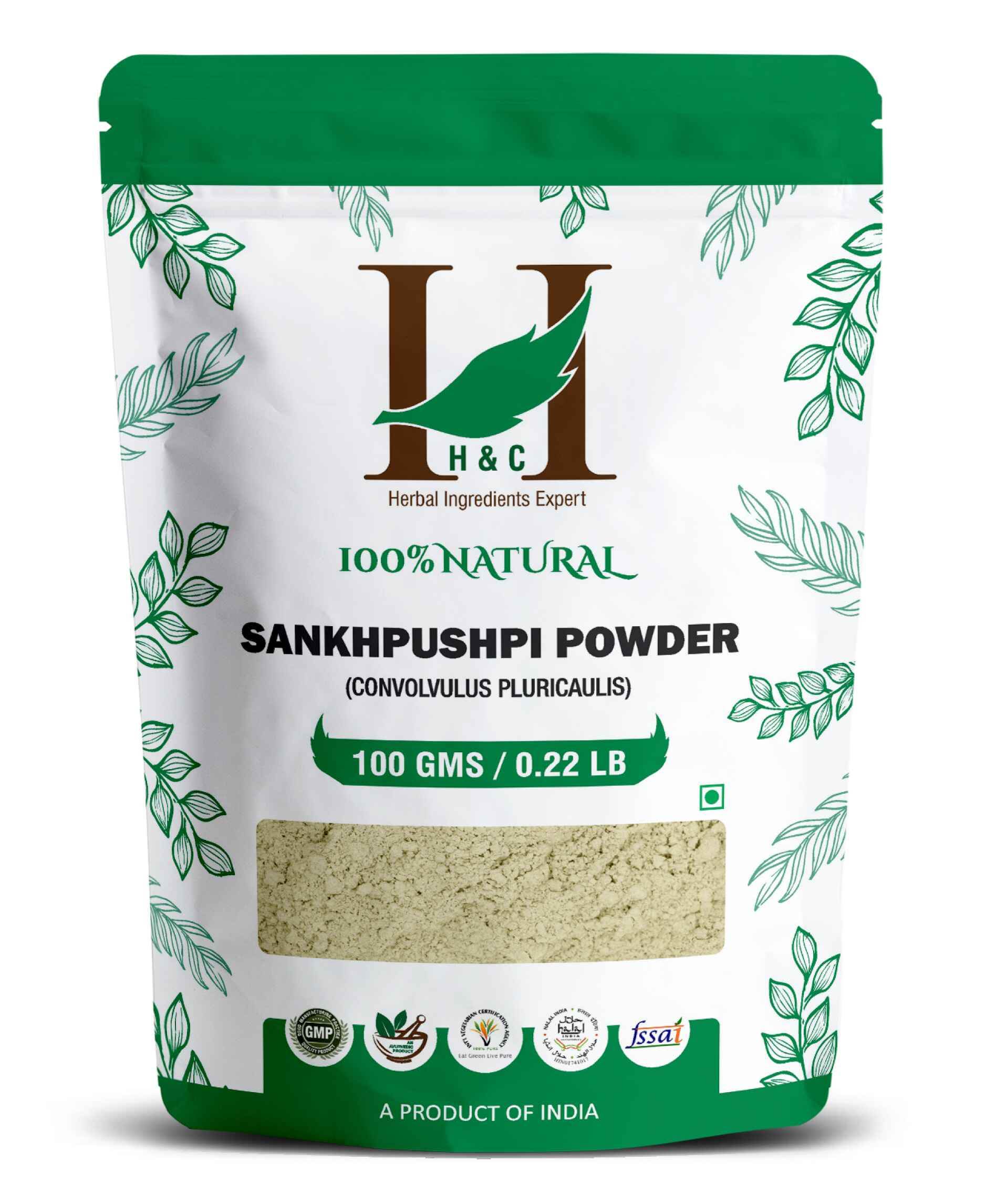 H&C Natural Shankhpushpi Powder 100gm - Brain Health & Cognitive Support - Health N Wellness Shop