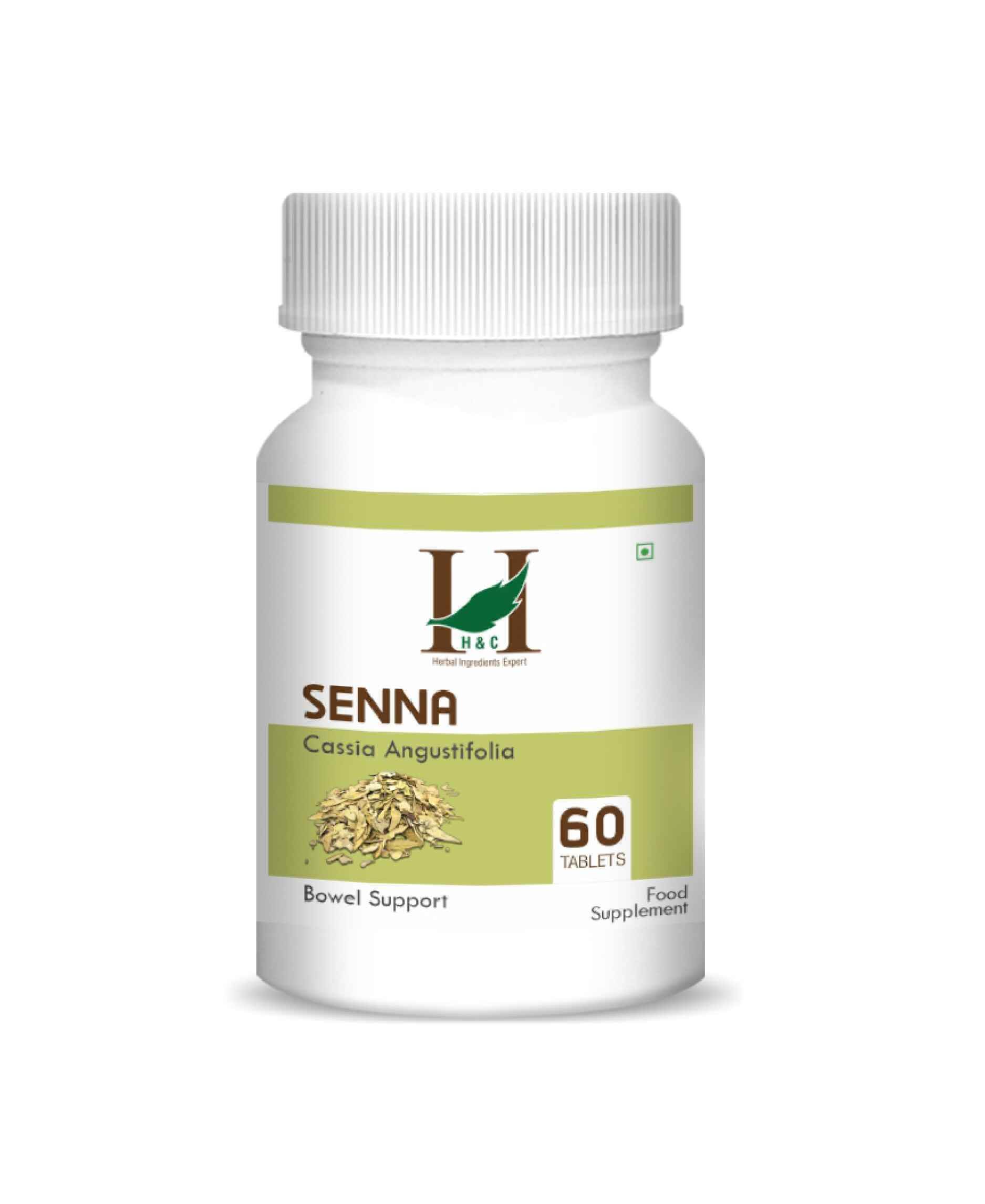 H&C Natural Senna Tablets 350mg 60 Count - Natural Digestive Support - Health N Wellness Shop