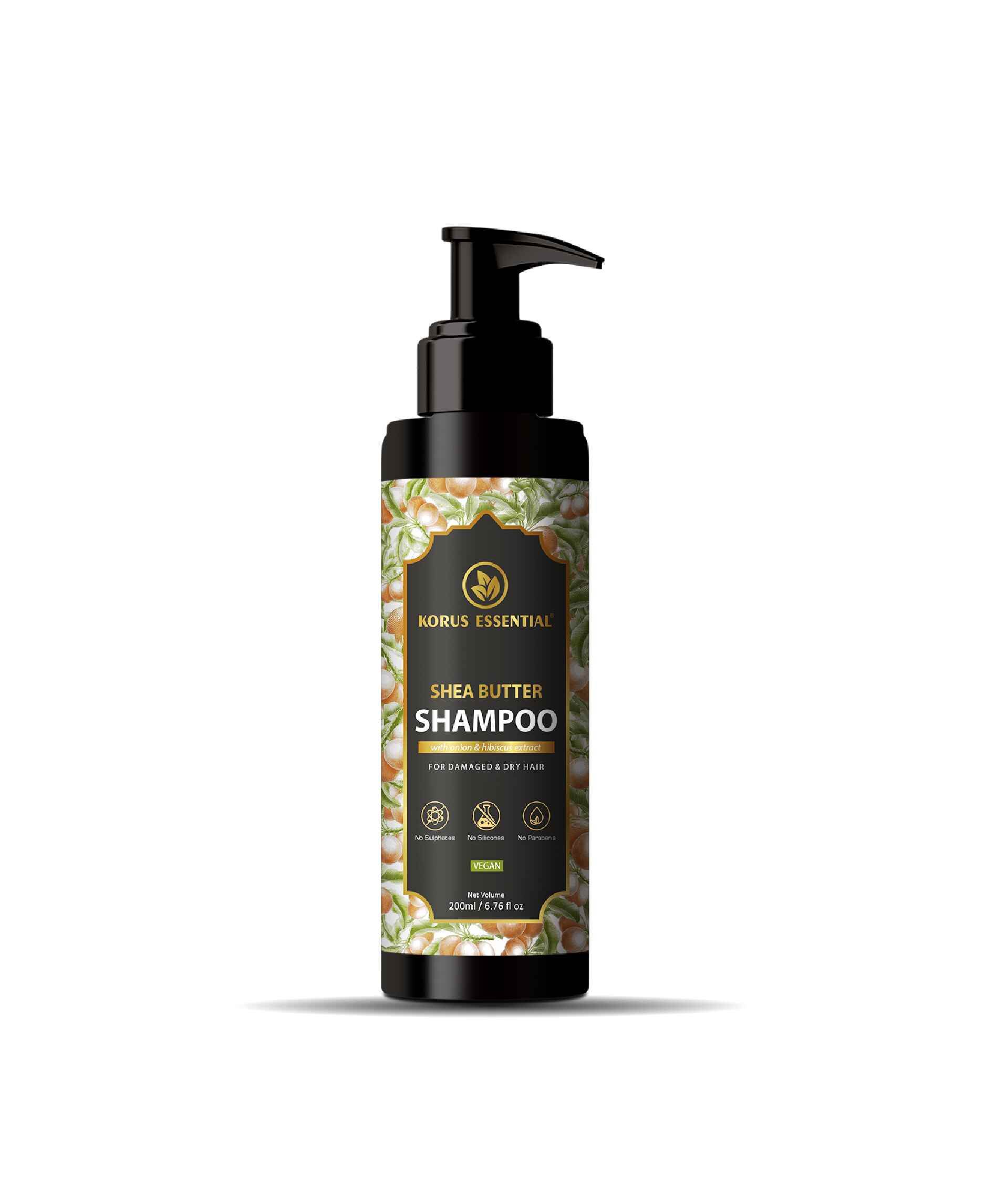 Korus Shea Butter Shampoo 200ml - Onion Hibiscus for Dry Damaged Hair - Health N Wellness Shop