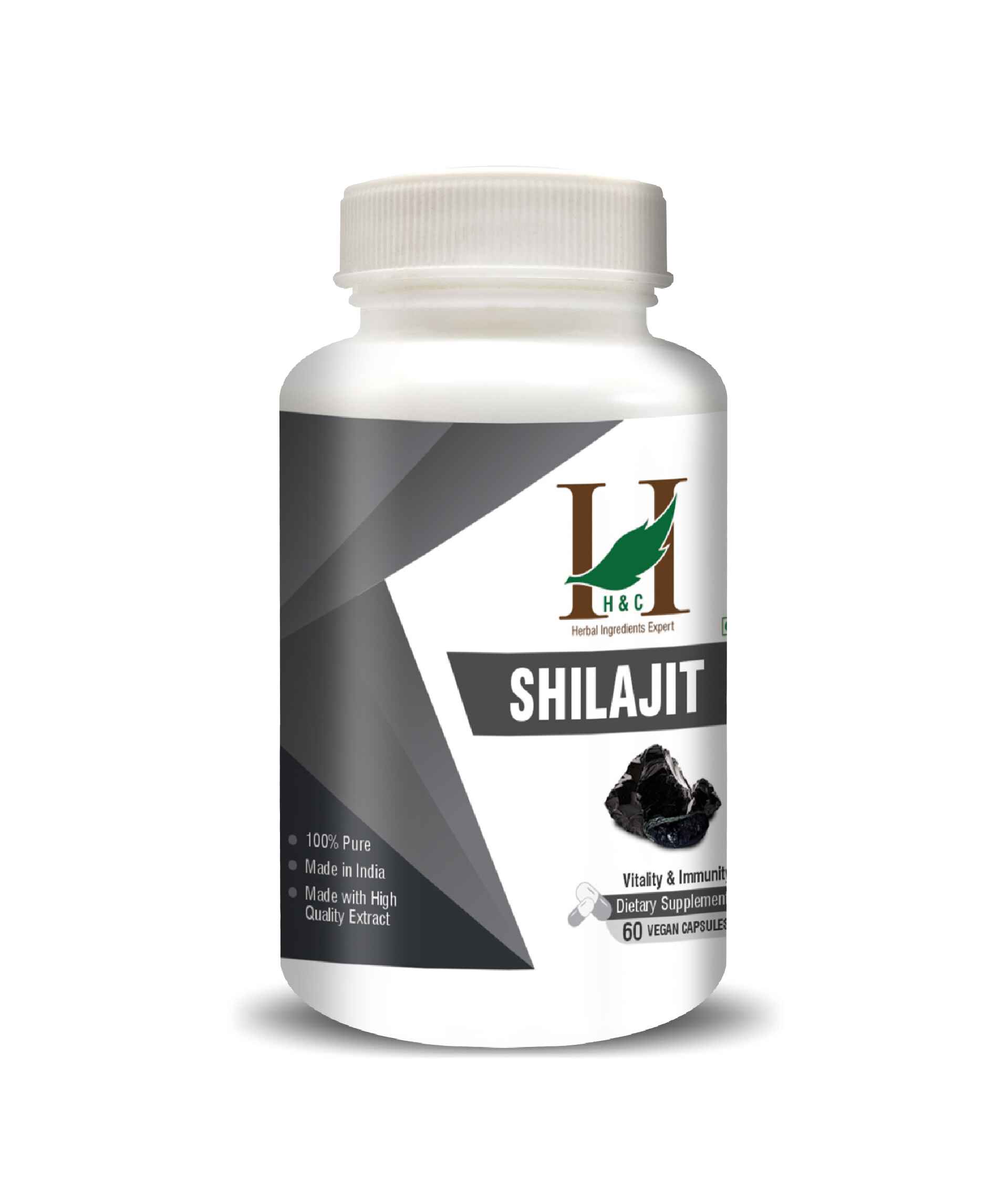 Pure Himalayan Shilajit Extract Capsules 450mg - Natural Energy & Stamina Booster for Men & Women | 60 Veg Capsules - Health N Wellness Shop