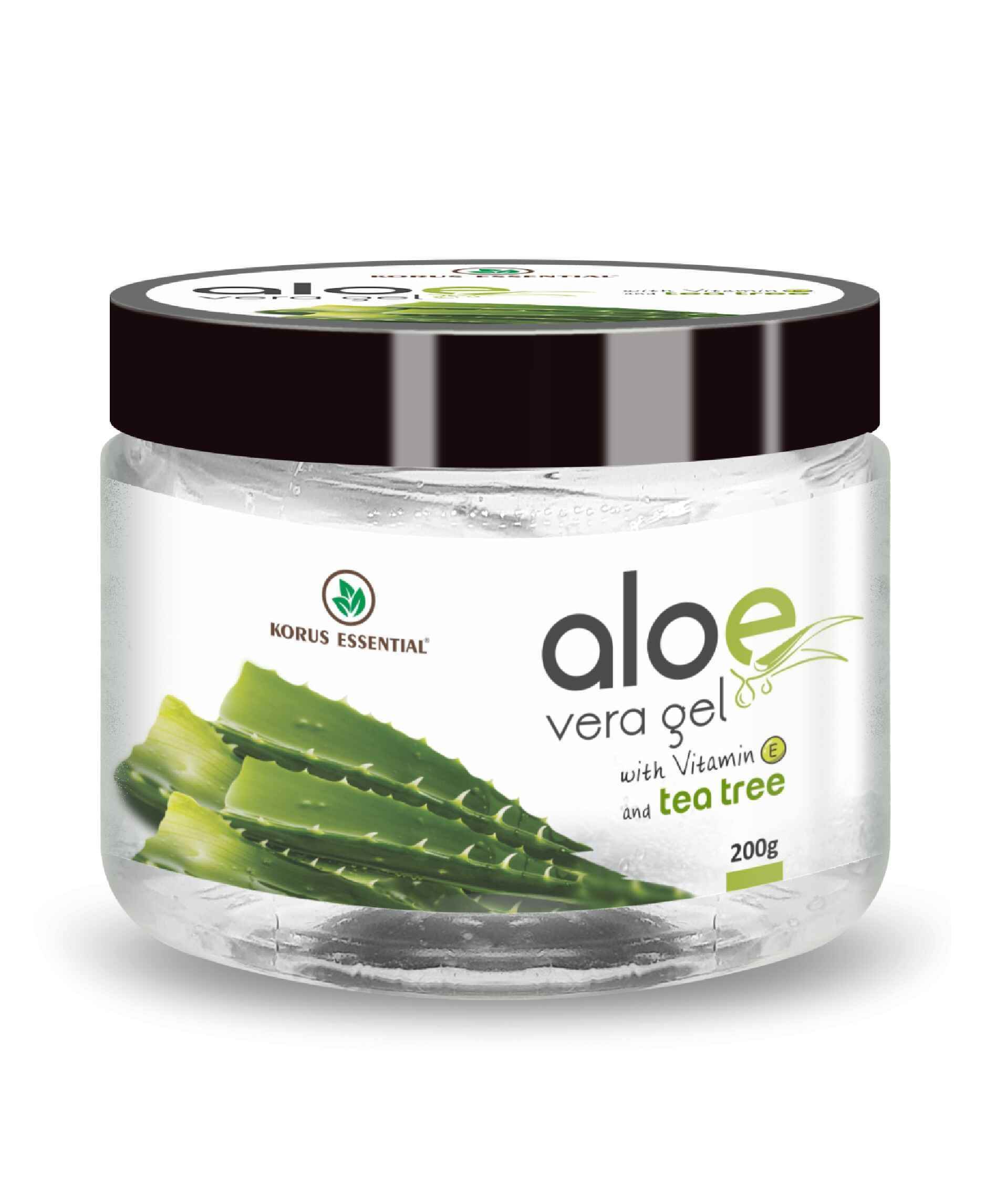 Korus Essential Aloe Vera Gel With Vitamin E and Tea Tree - 200gm - Health N Wellness Shop