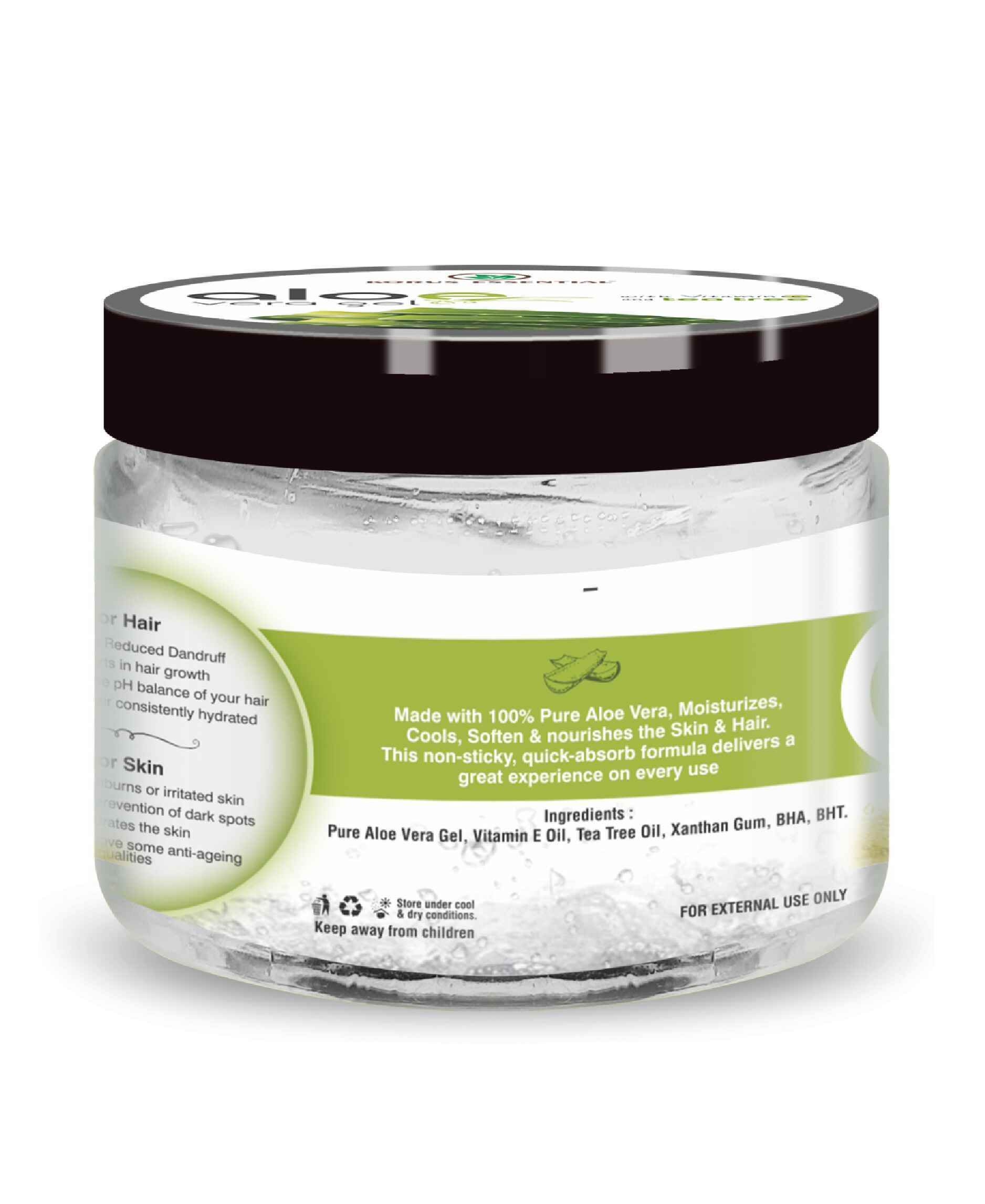 Korus Essential Aloe Vera Gel With Vitamin E and Tea Tree - 200gm - Health N Wellness Shop