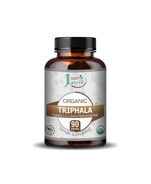 Just Jaivik Organic Triphala Caplets – Certified Organic Herbal Supplement for Digestion, Detox & Dosha Balance - Health N Wellness Shop