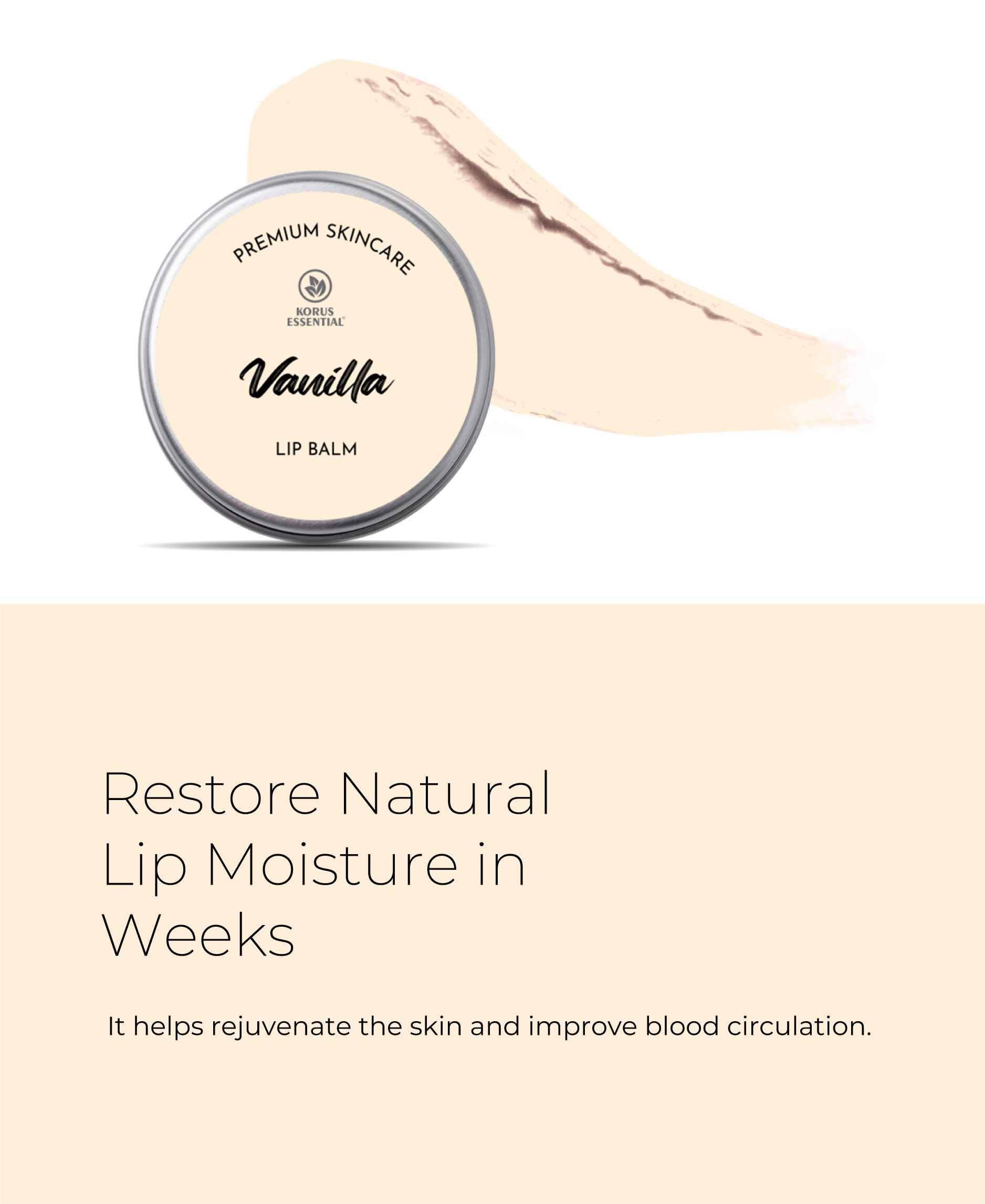 Korus Essential Vanilla Lip Balm 8gm - Shea Butter - Health N Wellness Shop