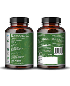 Just Jaivik Organic Gotu Kola Caplets – Natural Brain & Memory Booster Supplement for Cognitive Health - Health N Wellness Shop