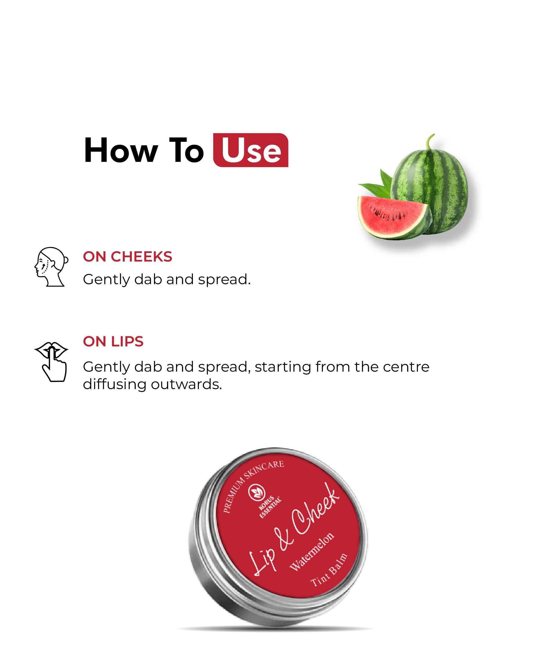 Watermelon Lip & Cheek Tint Balm 8gm - Natural 2 - in - 1 Blush - Health N Wellness Shop