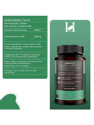 Cissus Quadrangularis Extract Tablets for Bone & Joint Health | 225mg Quick Dissolving | 60 Count - Health N Wellness Shop