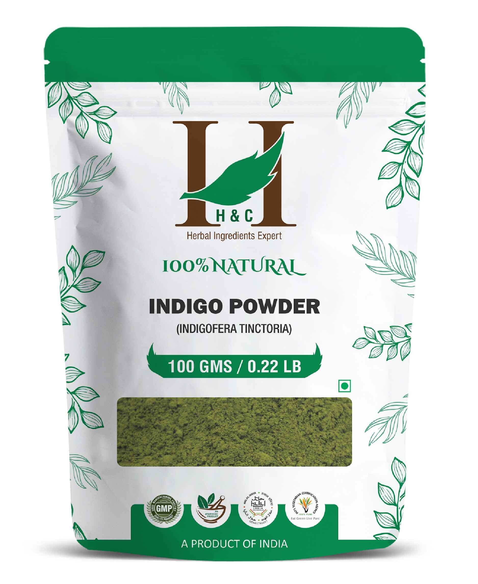 H&C Natural Indigo Powder 100gm - Natural Black Hair Color - Health N Wellness Shop